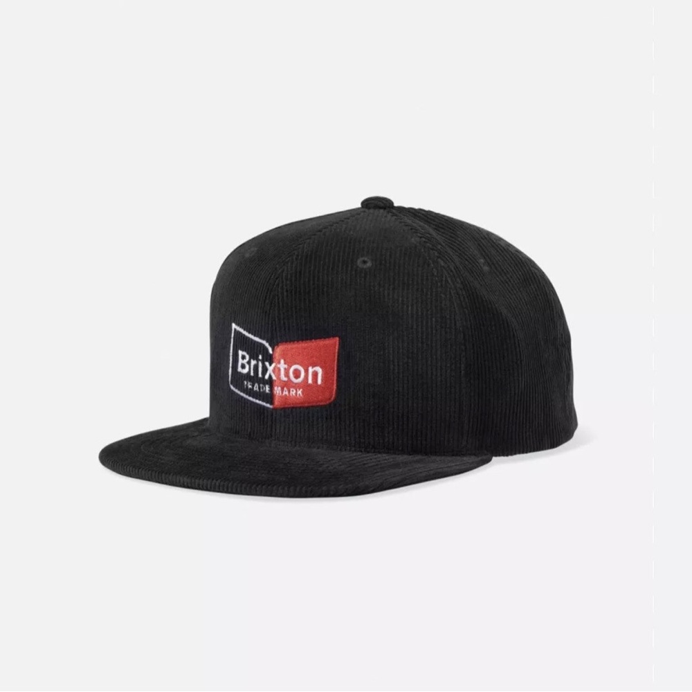 NWT Brixton MP Chapter SnapBack Hat Men's Cap Black Corduroy